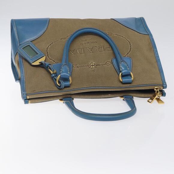 PRADA Hand Bag Canvas Beige Gold - Picture 6 of 13